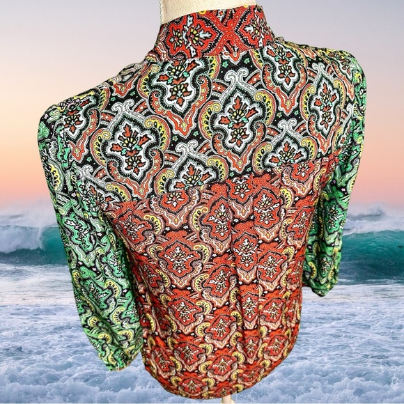 Alice + Olivia Multicolor Patterned Blouse - Picture 9 of 16